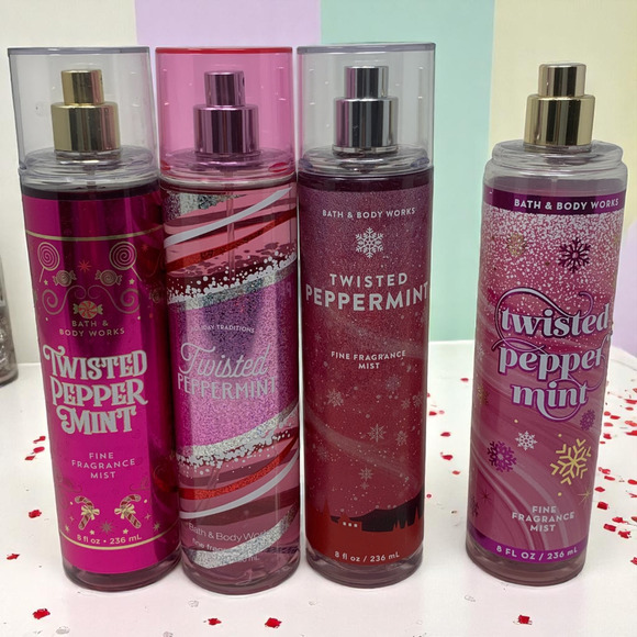 NEW Lot 3 x Bath & Body Works Twisted Peppermint Fragrance Body Mists + Bonus - Picture 1 of 3